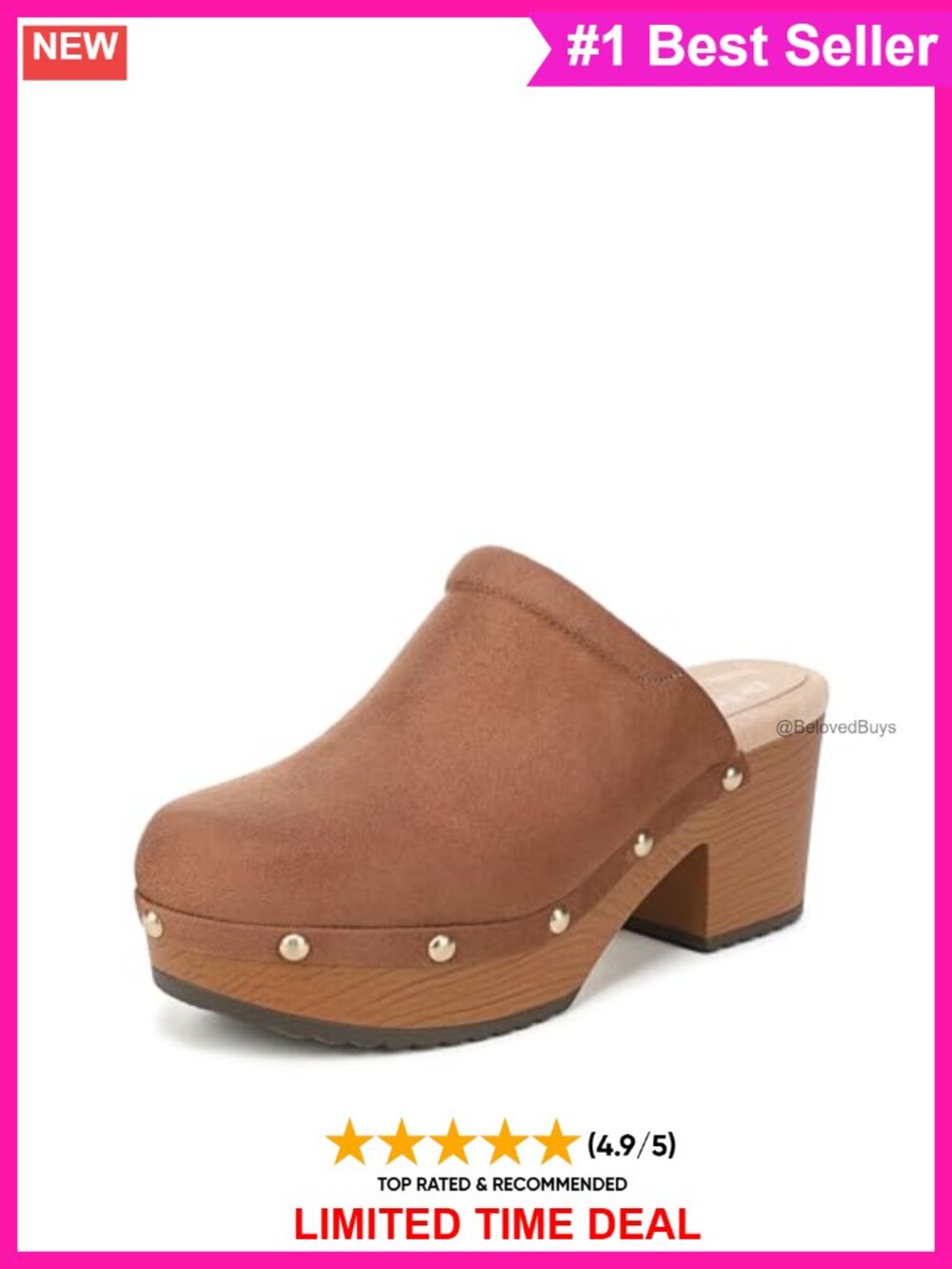 Dr. Scholl's Classic Joy Platform Mule Clog Recycled Microsuede Slip On